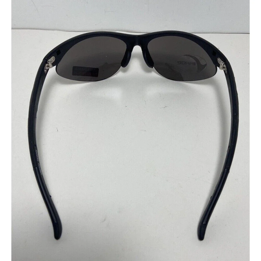Virage Mens Sport Sunglasses Matte Black Semi Rimless Mirror Lens Nwt